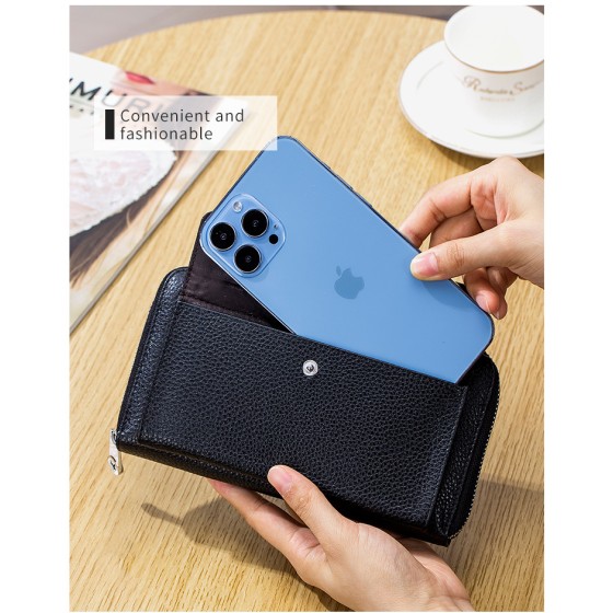 Женский чехол-кошелек с сенсорным экраном 2026 | Прозрачный многофункциональный кожаный клатч